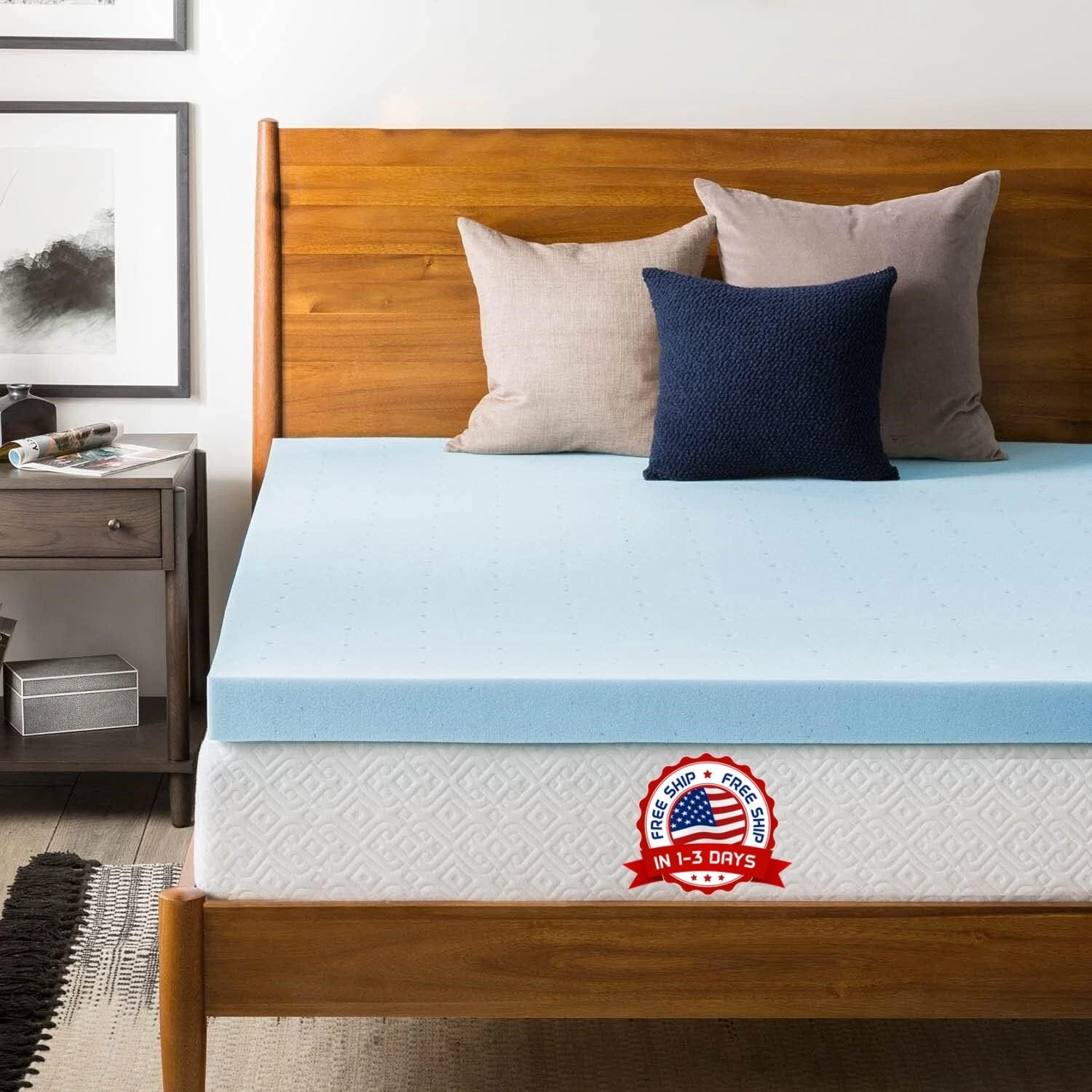 Colchón de cama de espuma viscoelástica de gel tamaño King de 3 pulgadas 2023