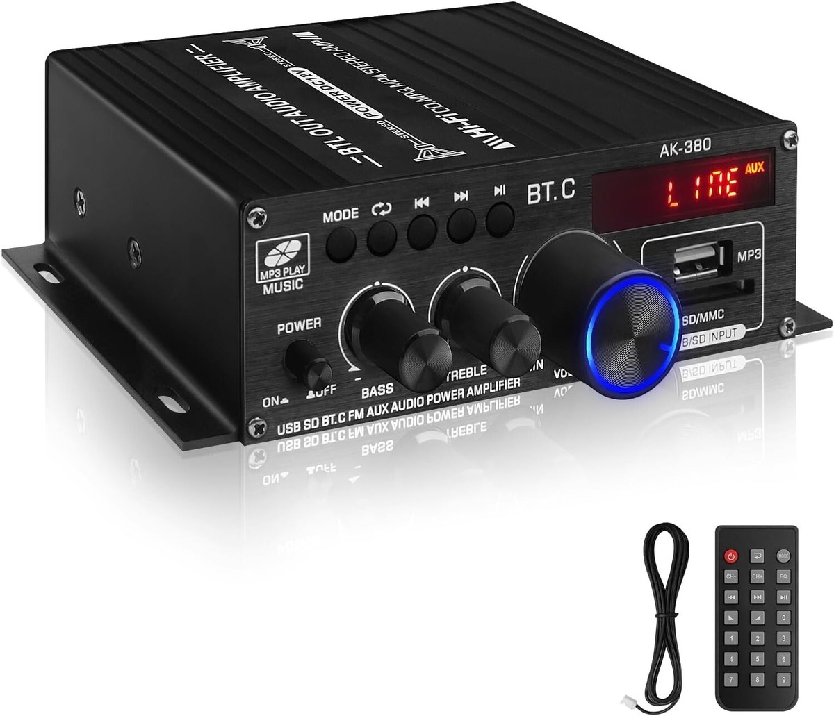 Bluetooth 5.0 Audio Power Amplifier AK-380 400W+400W 2.0 CH HiFi