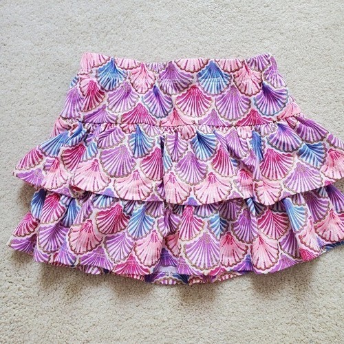 Tommy Bahama Girls' Ruffled Glitter Seashell Skort in Pink, Purple, Blue szXS/4 - Picture 10 of 12