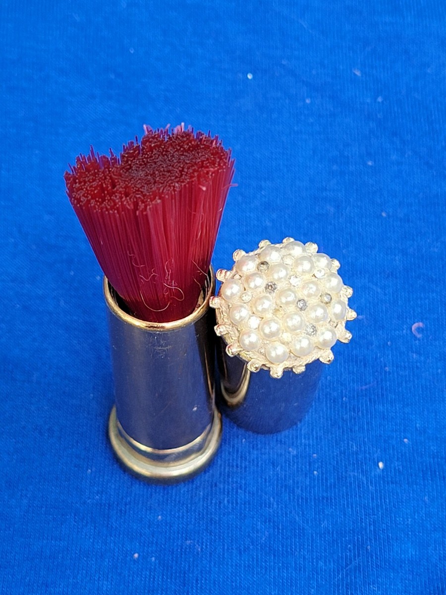 Vintage 1950s -60s Retro Jeweled Retractable Lint Lipstick Makeup
