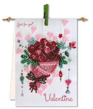 Flags kits with bead embroidery "Bouquet with love", Pennant Flag Kit