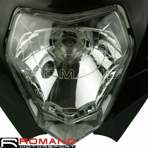 Headlight Black Headlamp w/Rubber Straps For Enduro Motocross XT660 XR230 KX450  - Afbeelding 5 van 10