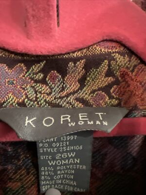 エル Koret Women's Jacket 26W Multi Color Floral Paisley Print | eBay