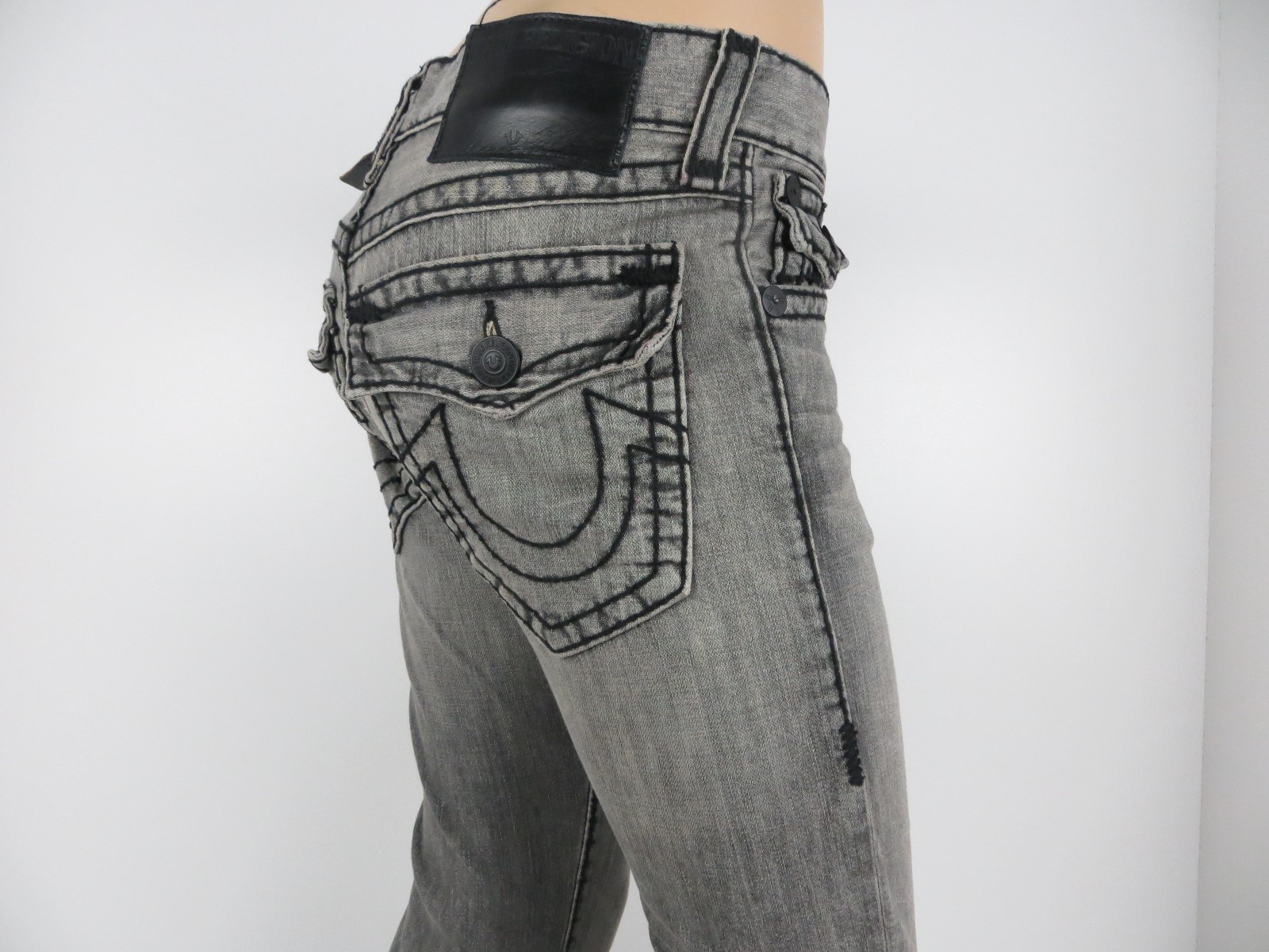 NWT True Religion Ricky Straight Leg, Dark Ash, Size 28, Retail $358