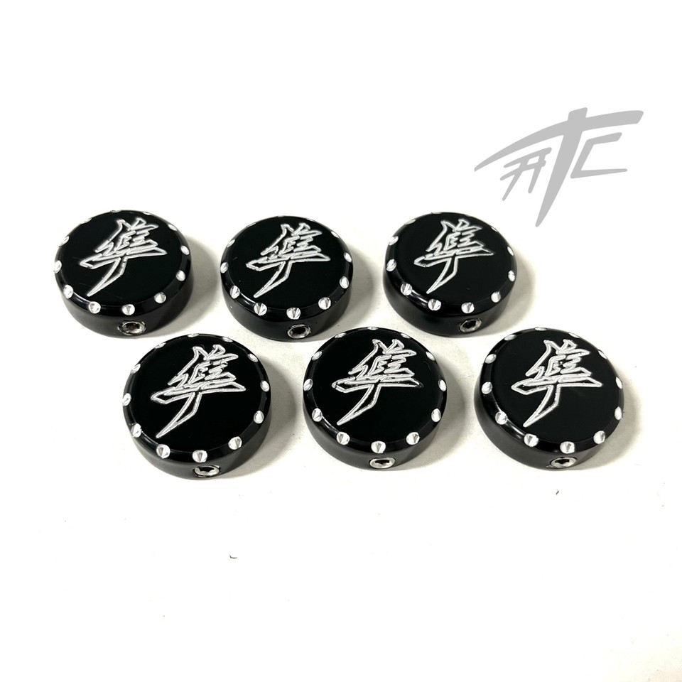 HAYABUSA BLACK CONTRAST DIAMOND CUT KANJI FORK CAPS 2017 SUZUKI
