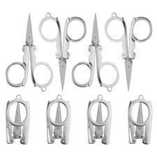 8Pack Small Folding Portable Travel Scissors - Stainless Steel Mini Scissors ...