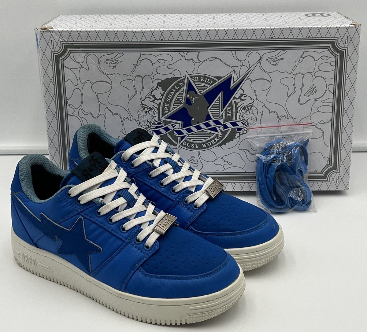 Bape x Stash Size 7 Bapesta Bathing Ape Blue | eBay