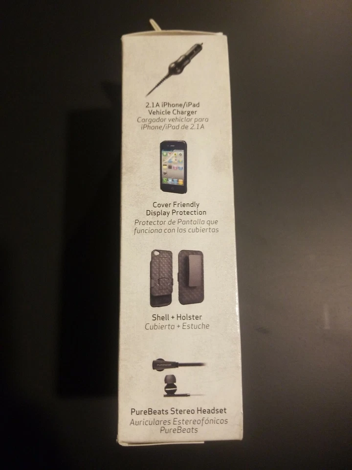 Paquete combinado iPhone 4, 4S funda cargador vehículo estéreo auriculares protector de pantalla Foto 2 de 4