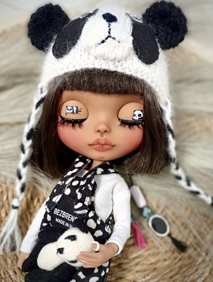 BLYTHE DOLL Artist doll Ms Panda CUSTOM OOAK designer outfit