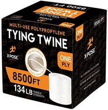 Polypropyl  ene Twine - 1 Ply x 8500 Ft White Poly Twine, Baler Twine