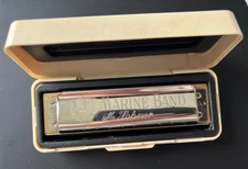 Hohner Marine Band 1896 Harmonica Key of A with Case Made in Germany