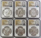 2021 P D S CC O SILVER MORGAN PEACE 6 COIN SET 100th ANNIVERSARY NGC MS 70 FDOI