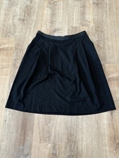 Eileen Fisher Large Pleated Black Skirt Slight A-Line Pockets