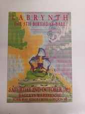 Labrynth 5th Birthday Ball - Bagleys Warehouse 1993 - Foldout Rave Flyer A4