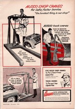 Ausco 1963 Vintage Magazine Ad Shop Truck Cranes Industrial Garage Tools