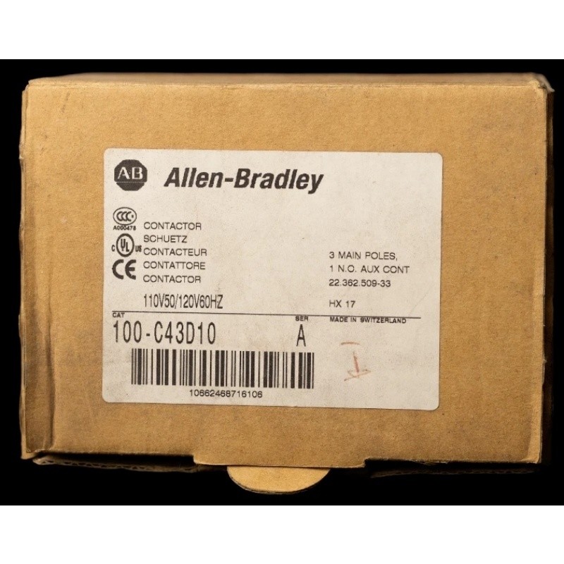 Allen-Bradley 100-C43D10 100-C43D10 43Amp Contactor 110/120v Coil 100C43D10