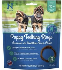 Dog, N-Bone Puppy Teething Rings Salmon Flavor 3 count