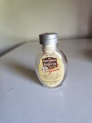 Vintage 3 ''H 24count Bayer Embossed Lid Labels  Empty Hudson NJ