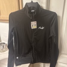 Puma Full Zip Track Jacket Womens Black Casual Athletic Outerwear M Medium Vs12