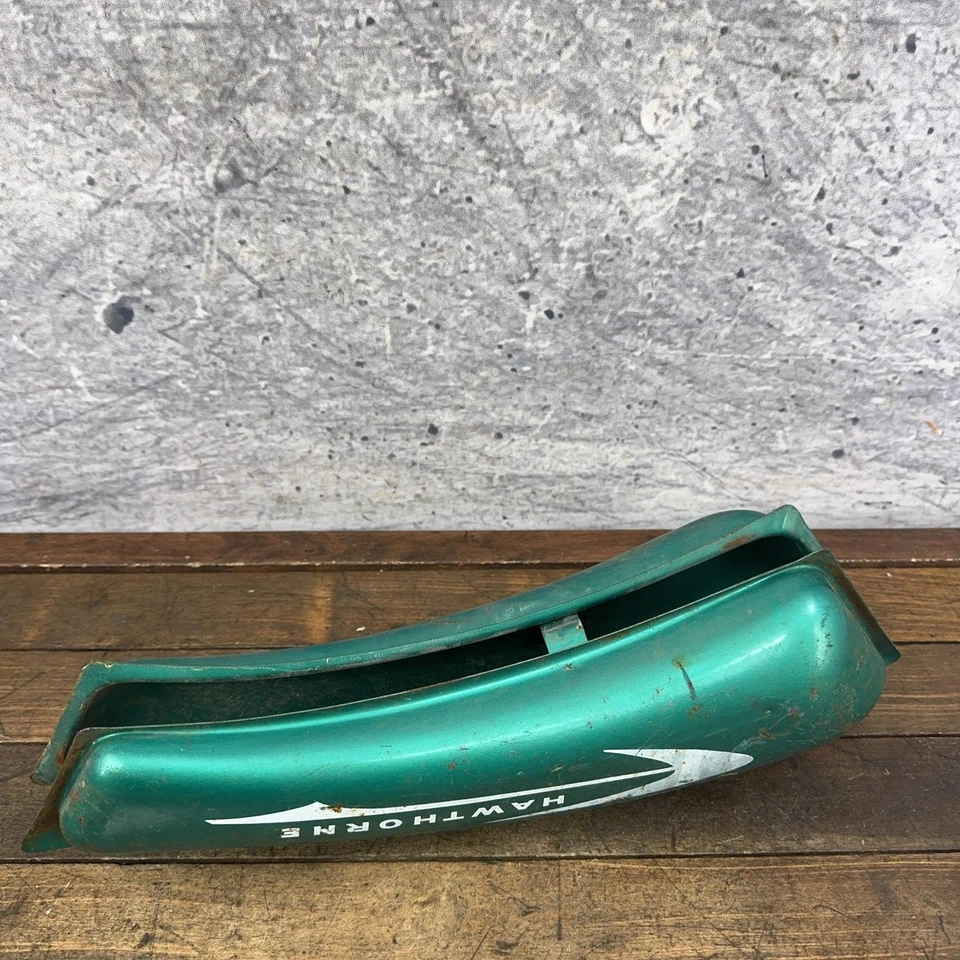 Vintage Hawthorne Horn Tank Green Girls Cruiser Balloon Tire Bicycle Bike Ding - Image 4 of 4