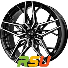 Brock B44 schwarz front-poliert 8.5x19" ET42 LK5 112 ML 66.6 Alufelgen 19 Zoll