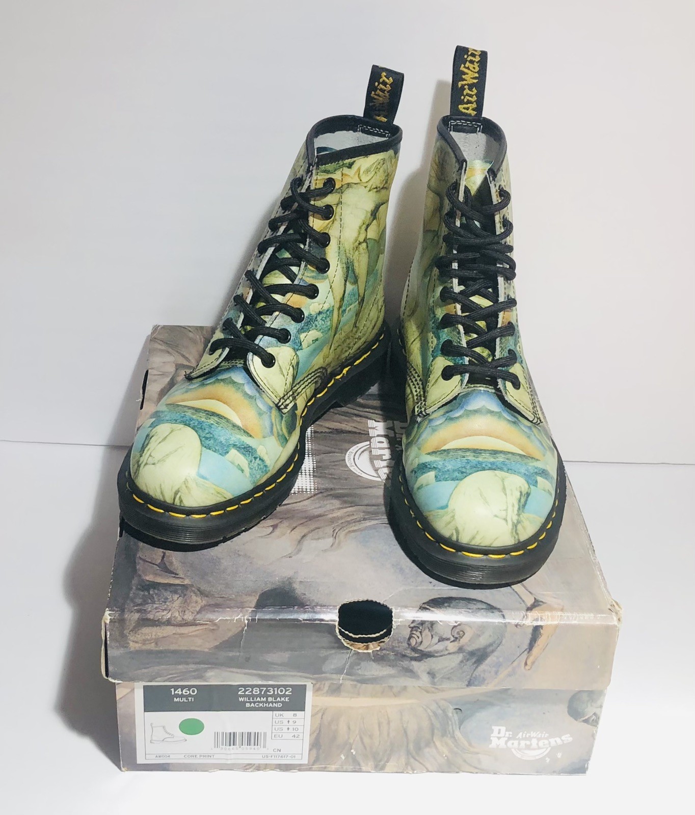 Dr. Martens Tate Museum William Blake 1460 Multi Boots Size Men’s 9 Womens 10 image 2
