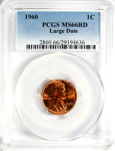 1960 Lincoln Cent PCGS MS66 RD #GA6-36 "Large Date""