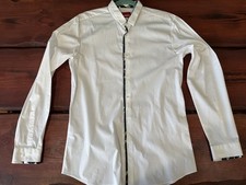 HUGO BOSS white button down dress shirt w/design Size Medium