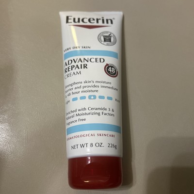 Eucerin Advanced Repair Cream Very Dry Skin Enriched With Ceramide, 8 oz New