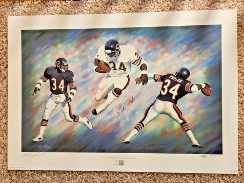 WALTER PAYTON AUTOGRAPHED LIMITED EDITION LITHOGRAPH 22X32 COA STEINER HOLOGRAM