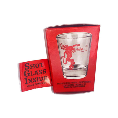 Fireball Cinnamon Whisky Shot Glass   New in Original Packaging   Barware
