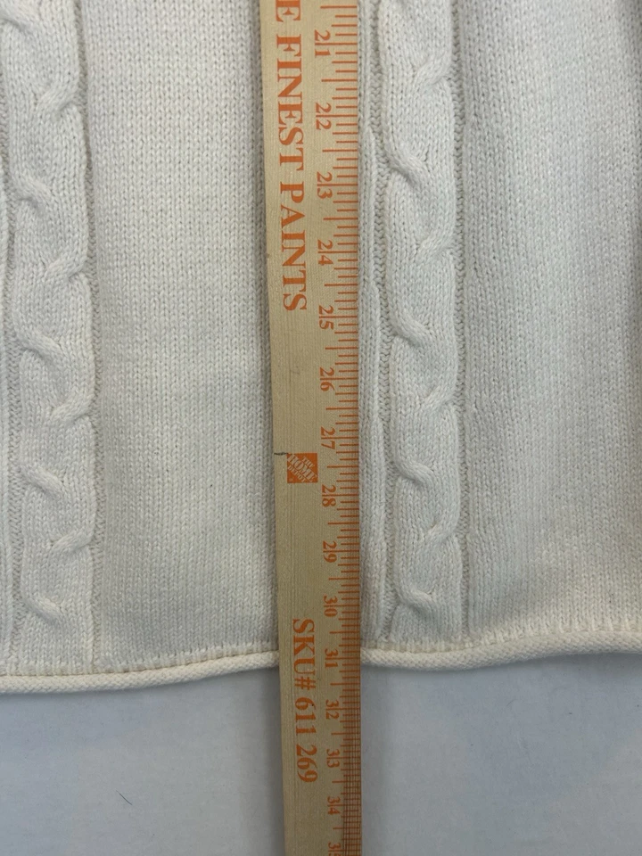 Soft Surroundings Nisette Cable Knit Mock Neck White Tunic Cozy Sweater 1X - Image 4 of 4