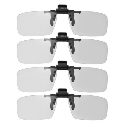4Pcs Polarisierte Clip-On 3D-Brille, Passive runde 3D-Brillen für Frames
