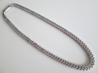 STERLING SILVER MOISSANITE CUBAN LINK NECKLACE 23 INCH
