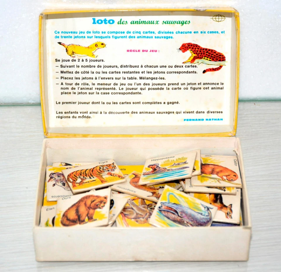 ancien LOTO des Animaux Sauvages - jeu éducatif - Fernand Nathan - Vintage 70 80 - Photo 2/2