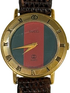 8.グッチ GUCCI 時計 3000L Gucci 3000L Quartz Ladies Watch 25mm Yellow Gold Crocodile Skin