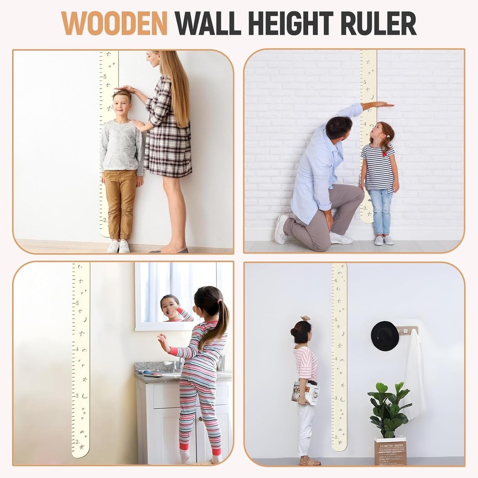 Wooden Growth Chart for Kids,Height Chart for Boy Girls,Measuring Board ...