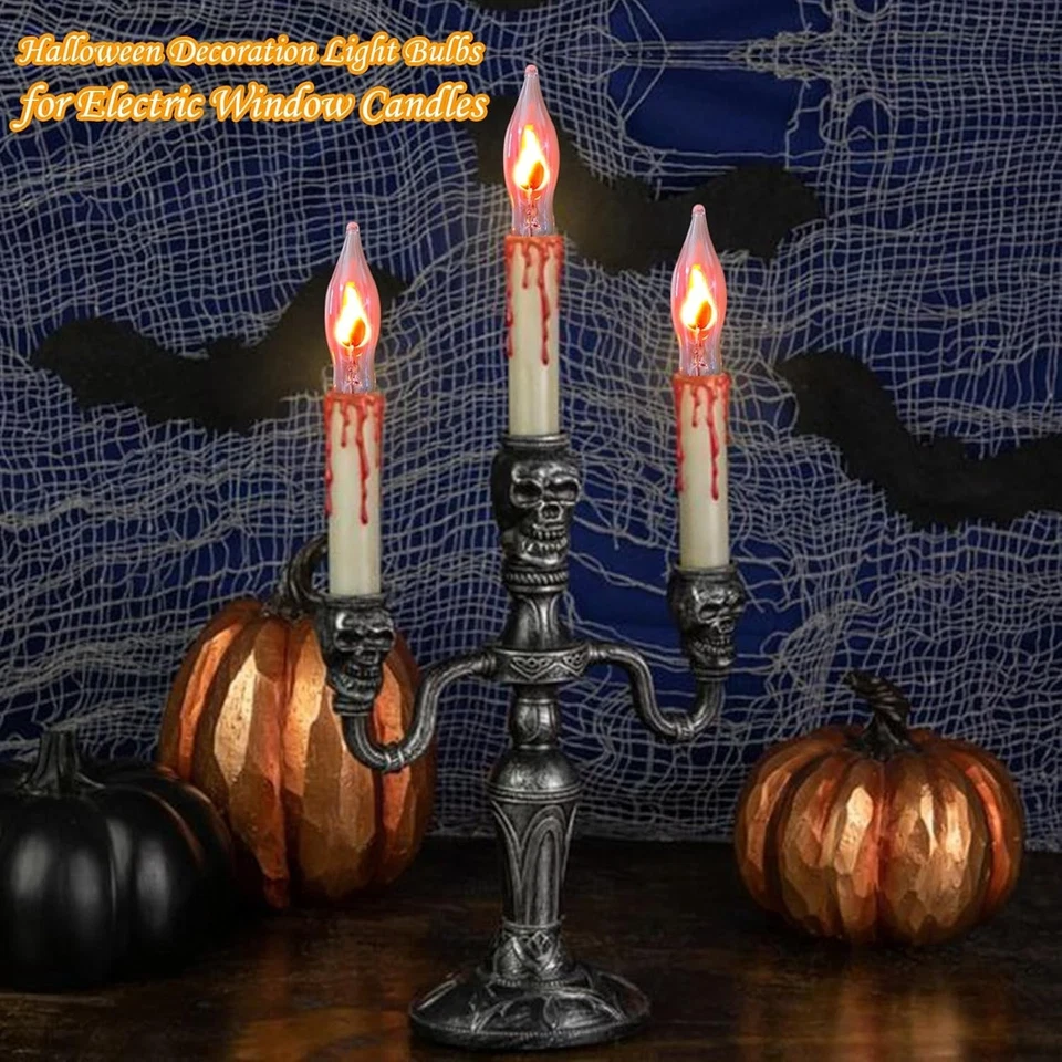 Christmas Flicker Flame Light Bulbs, 12 Pack C7 Crystal Clear Flickering Light B - Image 4 of 4