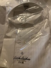 NEW BROOKS BROTHERS Regent Fit White Pleated Wingtip Tuxedo Shirt - 17.5/38