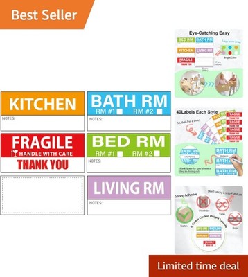 Home Moving Labels Kit 240 Pieces for Easy Packing and Organizing