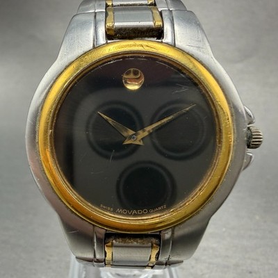 Movado Museum Watch Men 36mm Black Dial Two Tone Round 81.E2.866 New Battery NU8