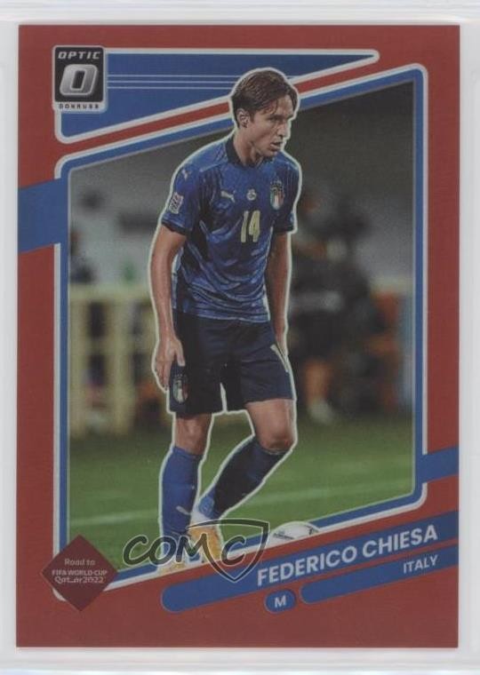 2021-22 Panini Donruss Road to Qatar Optic Red Prizm /149 Federico Chiesa #82