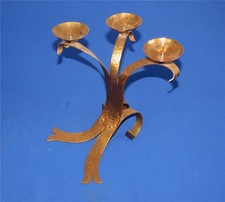 Leuchter 3 flammig Design Kerzenständer Kupfer Handarbeit Kandelaber