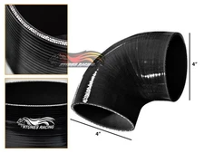 4" Silicone Hose/Intercooler Pipe Elbow Coupler BLACK For Mazda/Honda