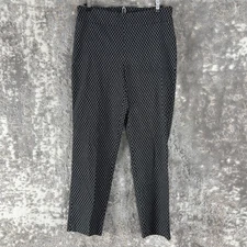 Counterparts Size 16 Geometric Diamond Stretch Pants Black White Career Trousers