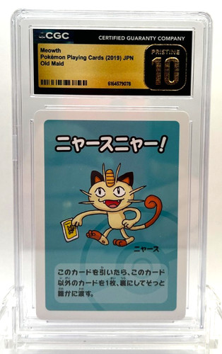 2019 Pokemon Japanese Playing Cards Old Maid Meowth CGC 10.5 PRISTINE