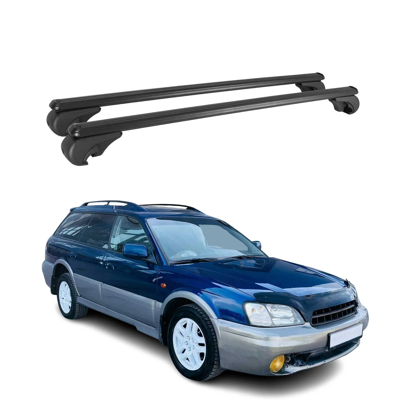 Barres de toit transversales alu Subaru Legacy 1998 1999 2000 2001 2002 2003 noir