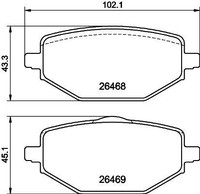 Hella BremsbelÄGe Hinten Passend FüR Mitsubishi Asx Renault Captur | 8DB 3
