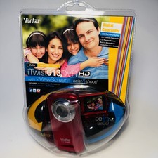 NEW Vivitar iTwist 613-DVR HD Digital Camcorder 4x Digital Zoom Rouge - Red
