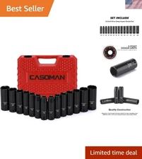 1/2-Inch Drive Deep Impact Socket Set, Metric, Cr-V, 6-Point, 10 mm - 24 mm, ...